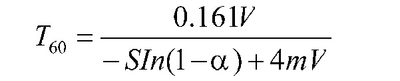 T60的計(jì)算公式 T60的計(jì)算公式